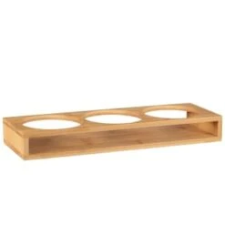 B&M Natural Home Glass Jars In Bamboo Stand 3pk -Cheap Home Style Store 380530 3pk natural home glass jars in bamboo stand 5