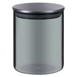 B&M Urban Paradise Small Smokey Glass Jar With Stainless Steel Lid