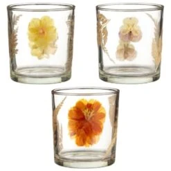 B&M Dried Flowers Tealight Holder - Orange -Cheap Home Style Store 380589 dried flowers tealight holder group
