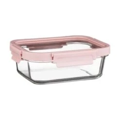 B&M Pink Glass Food Container - Medium