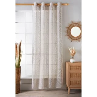 Tufted Leaf Voile 55 X 90" - Moonbeam 1 Tufted Leaf Voile 55 X 90" - Moonbeam