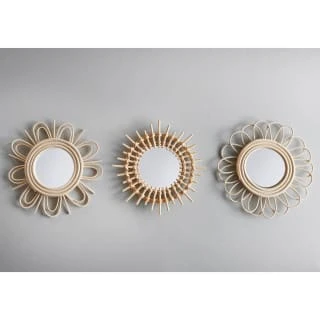 B&M Rattan Mirror 3pk 1 B&M Rattan Mirror 3pk
