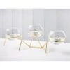B&M Glass & Gold Tealight Candle Holder