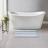 B&M Newbury Stripe Bath Mat 50 X 80cm - Blue