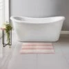 B&M Newbury Stripe Bath Mat 50 X 80cm - Blush