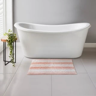 B&M Newbury Stripe Bath Mat 50 X 80cm - Blush 1 B&M Newbury Stripe Bath Mat 50 X 80cm - Blush