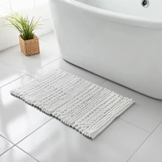 Retreat Knitted Bath Mat 50 X 80cm - White 1 Retreat Knitted Bath Mat 50 X 80cm - White