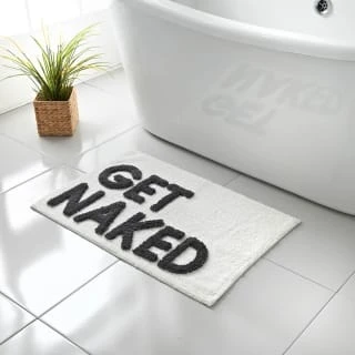 Get Naked Tufted Bath Mat - White 1 Get Naked Tufted Bath Mat - White