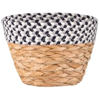B&M Oia Small Two Tone Basket - Blue & White 1 B&M Oia Small Two Tone Basket - Blue & White