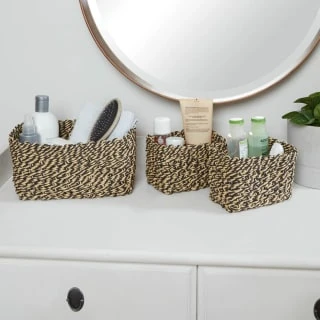 Samos Set Of 3 Storage Rope Baskets 3pk - Black 1 Samos Set Of 3 Storage Rope Baskets 3pk - Black