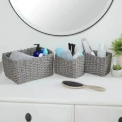 Samos Set Of 3 Storage Rope Baskets 3pk - Grey