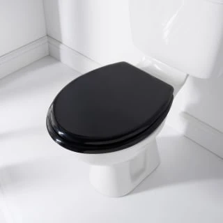 Addis Wooden Toilet Seat - Black 1 Addis Wooden Toilet Seat - Black