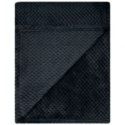 B&M Waffle Fleece Throw - Black 6 B&M Waffle Fleece Throw - Black -Cheap Home Style Store 383147 supersoft waffle fleece throw black 3