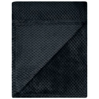 B&M Waffle Fleece Throw - Black 3 B&M Waffle Fleece Throw - Black - Image 3