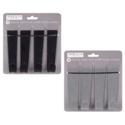 B&M Velvet Overdoor Hooks 4pk - Black -Cheap Home Style Store 383665 4 velvet non slip over door hooks main