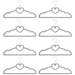B&M Velvet Heart Shaped Hangers 8pk - Grey 6 B&M Velvet Heart Shaped Hangers 8pk - Grey -Cheap Home Style Store 383671 8pk velvet shaped hangers hearts grey