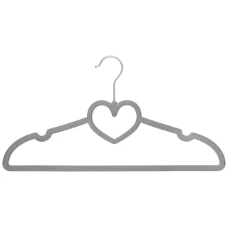 B&M Velvet Heart Shaped Hangers 8pk - Grey 2 B&M Velvet Heart Shaped Hangers 8pk - Grey - Image 2