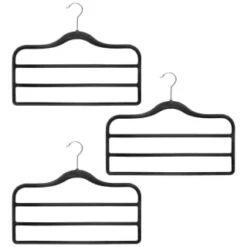 B&M Velvet Trouser Hangers 3pk - Black 6 B&M Velvet Trouser Hangers 3pk - Black -Cheap Home Style Store 383688 3pk pure velvet trouser hangers black
