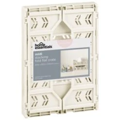 Midi Stacking Fold Flat Crate 30.6 X 20.5 X 12.6cm - Cream -Cheap Home Style Store 384974 home essentials midi stacking fold flat crate cream