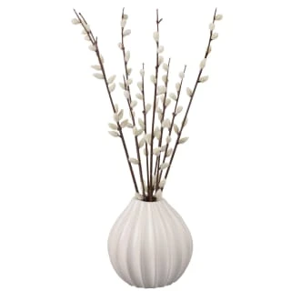 B&M Pussy Willow In White Vase 1 B&M Pussy Willow In White Vase