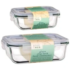 B&M Small Eco Glass Clip Lock Food Container -Cheap Home Style Store 388506 388507 glass clip lock food container group 2