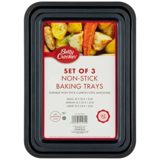 Betty Crocker Non-Stick Baking Tray Set 3pc 1 Betty Crocker Non-Stick Baking Tray Set 3pc