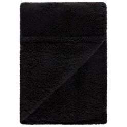 Simply Everyday Teddy Rolled Throw - Black -Cheap Home Style Store 388692 simply teddy rolled throw black 2