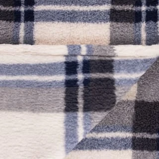 Simply Everyday Check Sherpa Throw - Navy 3 Simply Everyday Check Sherpa Throw - Navy - Image 3