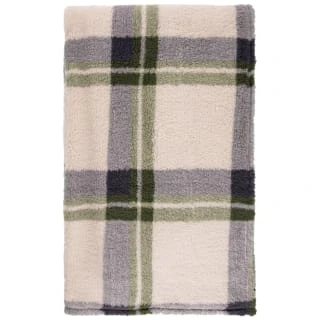 Simply Everyday Check Sherpa Throw - Green 4 Simply Everyday Check Sherpa Throw - Green - Image 4