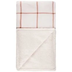 B&M Winston Check Sherpa Throw - White -Cheap Home Style Store 388854 winston check throw with sherpa 3