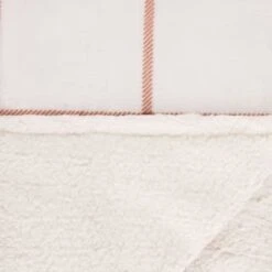 B&M Winston Check Sherpa Throw - White -Cheap Home Style Store 388854 winston check throw with sherpa 4