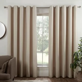 B&M Colorado Hopsack Fully Lined Cream Eyelet Curtains 90 X 90" 1 B&M Colorado Hopsack Fully Lined Cream Eyelet Curtains 90 X 90"