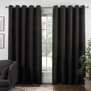 B&M Colorado Hopsack Fully Lined Black Eyelet Curtains 90 X 90" 1 B&M Colorado Hopsack Fully Lined Black Eyelet Curtains 90 X 90"
