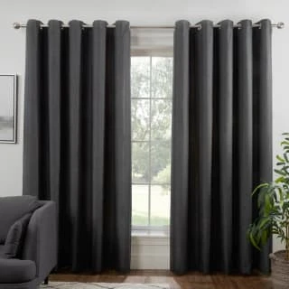 B&M Colorado Hopsack Fully Lined Charcoal Eyelet Curtains 66 X 72" 1 B&M Colorado Hopsack Fully Lined Charcoal Eyelet Curtains 66 X 72"