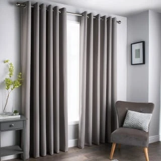 B&M Oxford Grey Black Out Curtains With Eyelets 66 X 72" 1 B&M Oxford Grey Black Out Curtains With Eyelets 66 X 72"