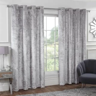 B&M Versailles Silver Crushed Velvet Fully Lined Curtains 90 X 90" 1 B&M Versailles Silver Crushed Velvet Fully Lined Curtains 90 X 90"