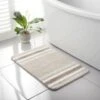 Stripe Memory Foam Bath Mat 50 X 80cm - Neutral