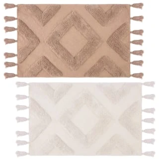 B&M Diamond Flatweave Bath Mat - Mink 2 B&M Diamond Flatweave Bath Mat - Mink - Image 2
