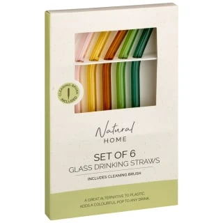 B&M Natural Home Set Of 6 Glass Drinking Straws 1 B&M Natural Home Set Of 6 Glass Drinking Straws