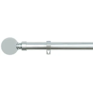 B&M Shiny Nickle Silver Orb Curtain Pole 70 - 120cm 2 B&M Shiny Nickle Silver Orb Curtain Pole 70 - 120cm - Image 2