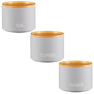 B&M Stackable Tea Coffee Sugar Storage Jars 3pk 2 B&M Stackable Tea Coffee Sugar Storage Jars 3pk - Image 2