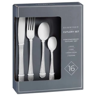 B&M Cambridge Hammered Cutlery Set 16pc 2 B&M Cambridge Hammered Cutlery Set 16pc - Image 2