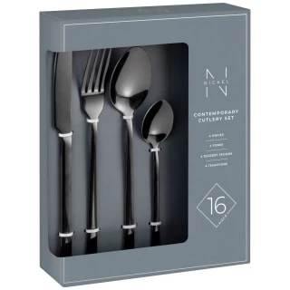 B&M Nickel Contemporary Cutlery Set 16pc 2 B&M Nickel Contemporary Cutlery Set 16pc - Image 2