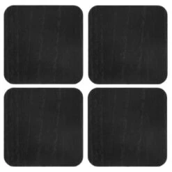 B&M Black Wooden Coasters 4pk -Cheap Home Style Store 390404 4pk wooden coasters solid wood black 2