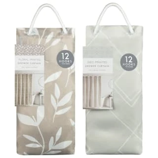 Grey Geo Printed Shower Curtain 3 Grey Geo Printed Shower Curtain - Image 3