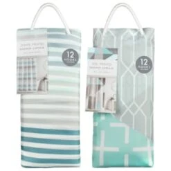 Blue Stripe Printed Shower Curtain -Cheap Home Style Store 390591 printed shower curtain blue group