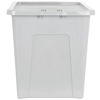 B&M Storage Box With Lid 80L - Grey 4 B&M Storage Box With Lid 80L - Grey - Image 4