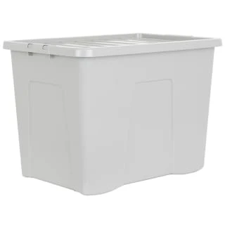 B&M Storage Box With Lid 80L - Grey 1 B&M Storage Box With Lid 80L - Grey