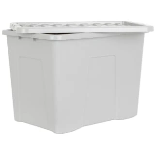 B&M Storage Box With Lid 80L - Grey 2 B&M Storage Box With Lid 80L - Grey - Image 2