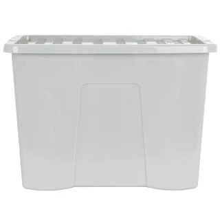 B&M Storage Box With Lid 80L - Grey 3 B&M Storage Box With Lid 80L - Grey - Image 3